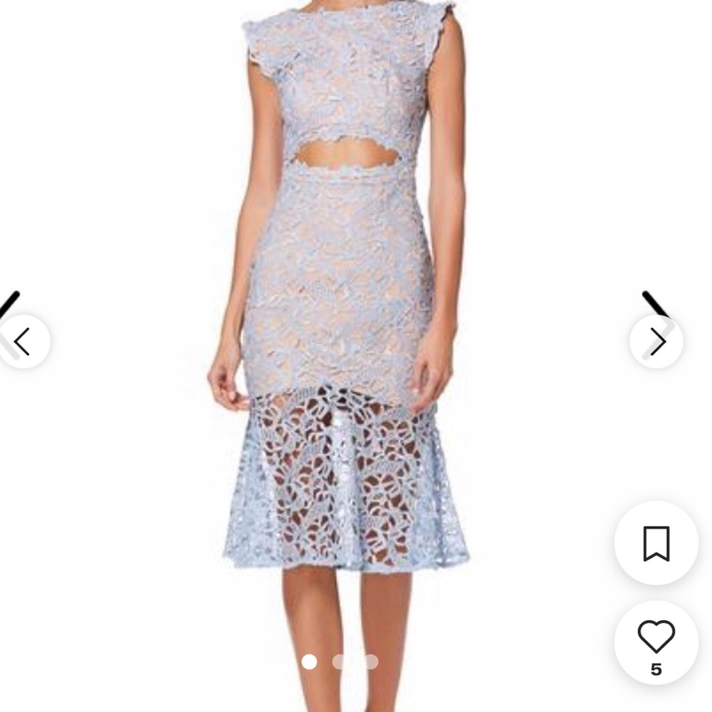 NWT Jarlo Cut Out Blue Lace Dress Size 4 Petite